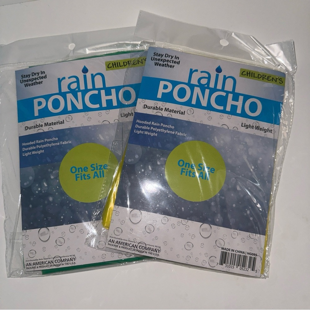 Hooded Children’s Rain Poncho, Light Weight